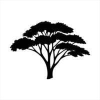 Simple black silhouette of a tree with branches and leavesSimple black silhouette of a tree with branches and leaves vector
