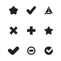 Cross and Checkmark Icon Set in 3D Style vector