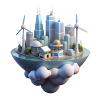 impressive vintage A futuristic city floating among the clouds, powered by wind turbines and solar panels, soft, pastel lighting, utopian style authentic png