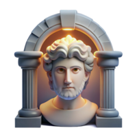 elegant rustic A stoic Roman Janus, the two-faced god, guarding a gateway, illuminated by the soft light of dawn, Roman mosaic style professional png