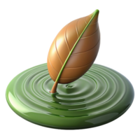 elegant abstract A single leaf floating on water, ripples spreading outward, minimalist photography style original png