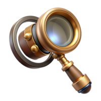 stunning abstract Steampunk monocle with a brass frame and a magnifying glass high quality png