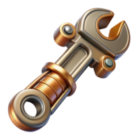 wonderful rustic Steampunk wrench with adjustable jaws and intricate engravings high quality png