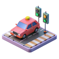 extraordinary rustic A self-driving car navigating a busy intersection, realistic lighting and textures, photorealistic style 4K png