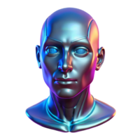 magnificent rustic A holographic projection of a human face flickers in the darkness, neon lighting, cyberpunk style original png