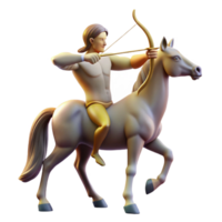 magnificent abstract A solitary centaur with the upper body of a human and the lower body of a horse, aiming a bow and arrow, illuminated by the dappled sunlight of a forest authentic png