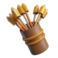stunning modern A quiver full of arrows with fletching and pointed tips detailed png