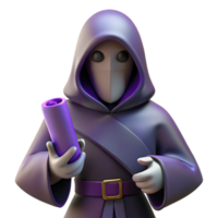 wonderful artistic A mysterious hooded figure with glowing eyes, holding a staff adorned with arcane symbols, shrouded in shadows. Gothic fantasy style premium png