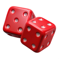 impressive artistic A pair of dice, red, showing snake eyes, authentic png