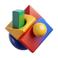 wonderful abstract A bold, geometric composition, with a bright, primary color palette, in a Bauhaus style authentic png
