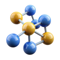 wonderful minimalist A molecule, abstract design, connected spheres, high resolution png