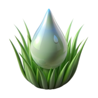 impressive abstract A single dewdrop on a blade of grass, reflecting the surrounding environment, macro photography, realistic style professional png