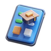 beautiful abstract Tablet with educational app displayed high quality png
