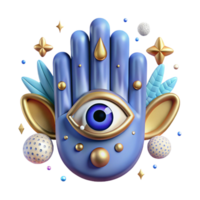 elegant rustic Hamsa Hand Evil Eye Protection Transparent Background high resolution png
