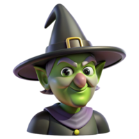 impressive modern A wicked witch with a crooked nose and a pointed hat high resolution png