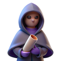 dramatic classic A mysterious hooded figure with glowing eyes, holding a staff adorned with arcane symbols, shrouded in shadows. Gothic fantasy style authentic png