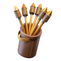 vibrant contemporary A quiver full of arrows with fletching and pointed tips high resolution png