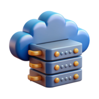 elegant artistic 3D rendering of a server rack, data center, cloud computing, network technology, detailed png