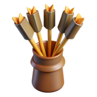extraordinary contemporary A quiver full of arrows with fletching and pointed tips detailed png