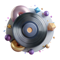 dramatic rustic Hand Drawn Vinyl Record Sketch Transparent for Artistic Projects authentic png