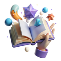 vibrant creative Hand Holding Open Book Cutout for Reading Concepts png