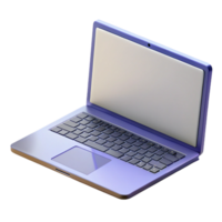 serene rustic Laptop computer with blank screen open 45 degrees 4K png