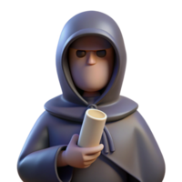 wonderful minimalist A mysterious hooded figure with glowing eyes, holding a staff adorned with arcane symbols, shrouded in shadows. Gothic fantasy style authentic png