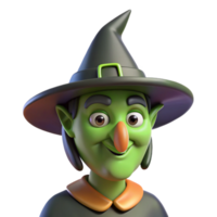 stunning minimalist A wicked witch with a crooked nose and a pointed hat high resolution png