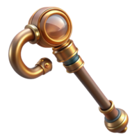 wonderful abstract Steampunk cane with a brass handle and a hidden compartment genuine png