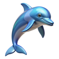 vibrant creative A playful dolphin leaping out of the ocean, glistening in the sunlight, in a dynamic, action photography style high quality png