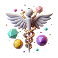 stunning abstract Healthcare Caduceus Symbol Isolated for Medical Design professional png