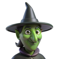 elegant abstract A wicked witch with a crooked nose and a pointed hat genuine png