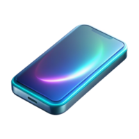 extraordinary abstract A sleek, futuristic smartphone displaying a holographic interface, illuminated by soft white light, product design style authentic png
