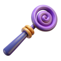 extraordinary traditional A single, realistic magic wand with a spiral design high resolution png