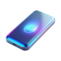 wonderful artistic A sleek, futuristic smartphone displaying a holographic interface, illuminated by soft white light, product design style authentic png