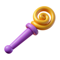 stunning classic A single, realistic magic wand with a spiral design original png