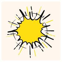 Starburst, sunburst, yellow Rays Fireworks Elements scribble sketch style. Comic explosion effects. vector