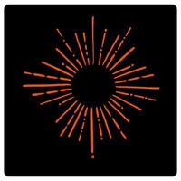 Doodle sun rays icon. Sketch style star rays with red color and dark background vector
