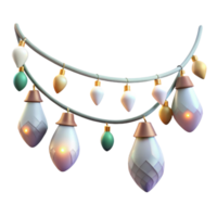 elegant modern Holiday Lights Twinkling String Decoration Isolated high quality png