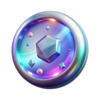 elegant vintage Holographic Button Ui Element Transparent for Ar Interfaces png