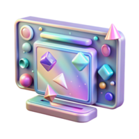 serene modern Holographic Display Screen Cutout with User Interface for Tech Projects genuine png