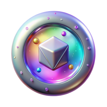 dramatic abstract Holographic Button Ui Element Transparent for Ar Interfaces original png