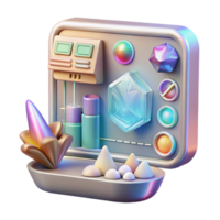 elegant minimalist Holographic Display Cutout with Data Interface for Tech Projects professional png