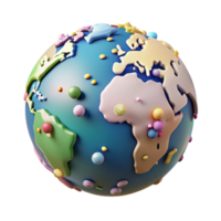 stunning creative Isolated Infographic Globe with Continents for Global Data premium png