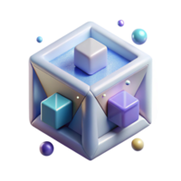 beautiful creative Isometric Data Cube Visualization Cutout for Analytics Projects exclusive png