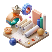 beautiful abstract Isometric Infographic Elements Set Isolated for Data Display detailed png