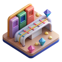impressive classic Isometric Subway Map Perspective Cutout for 3d Models professional png