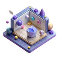 impressive artistic Isometric Ui Panel Wireframe Cutout for Software Design high quality png