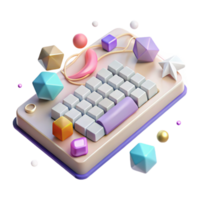 beautiful rustic Isometric Virtual Keyboard Cutout for Interactive Design original png