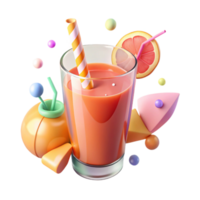 beautiful vintage Juice Glass Refreshing Drink Isolated for Juice Bar professional png